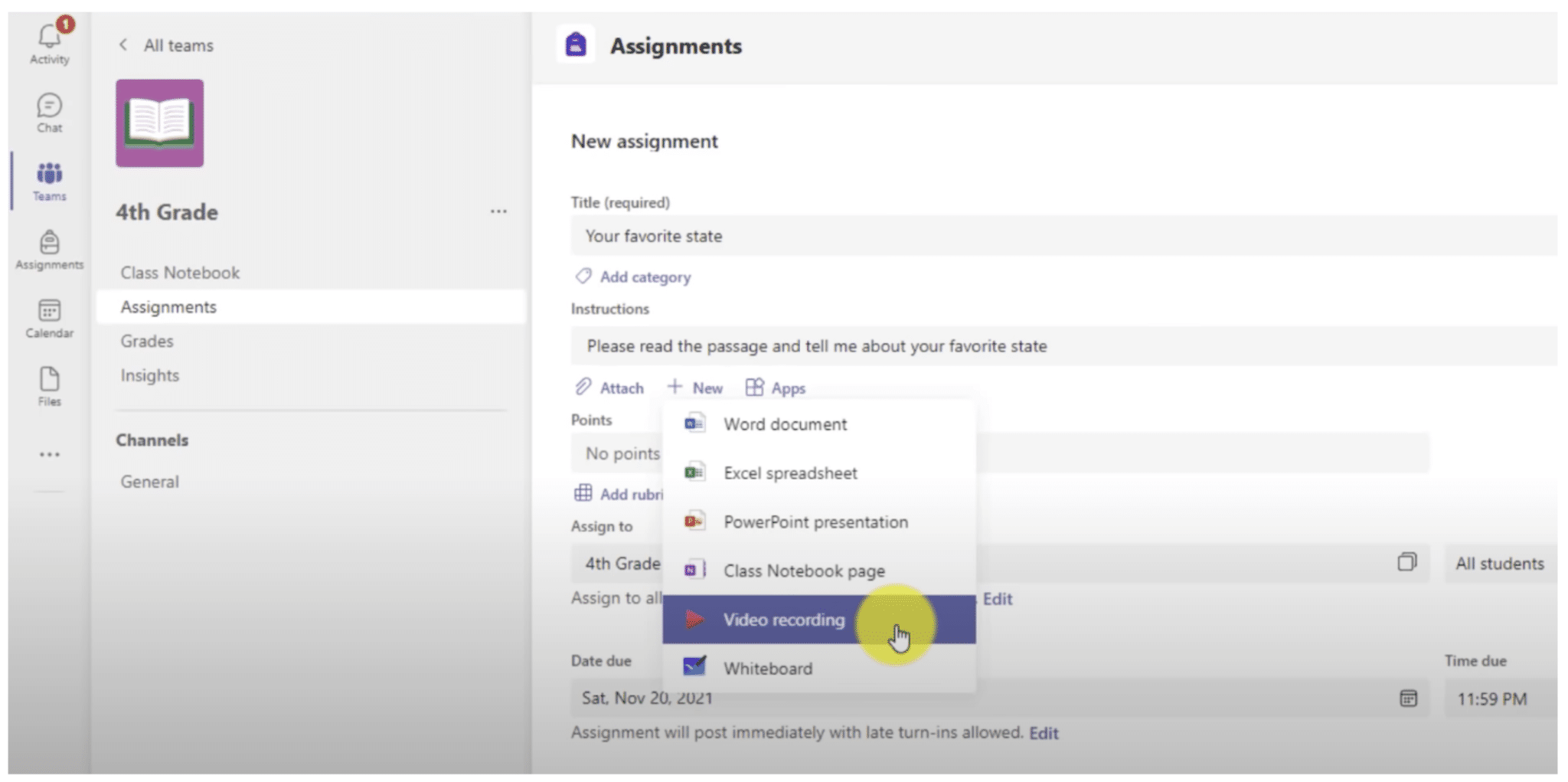  Video Recording in Assignments
